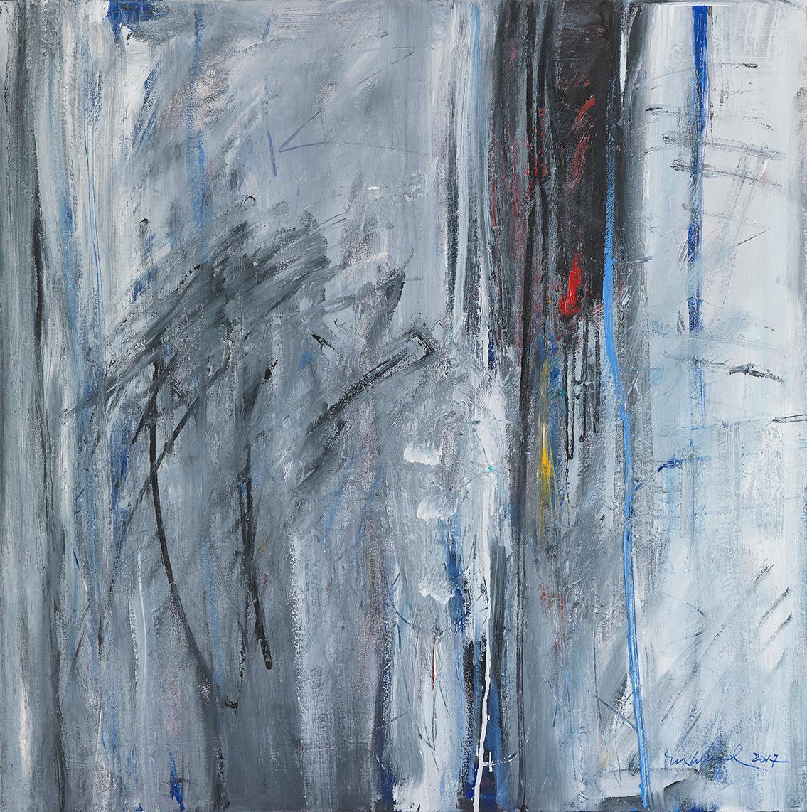 Mindy Weisel  « Not Everything is Black and White » (Tout est noir et blanc), 2017 huile sur toile   91 x 91 cm 