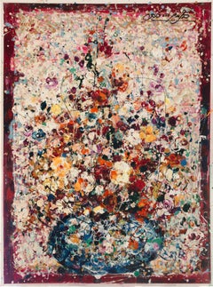 Binyamin Basteker, Bouquet de fleurs (Jerusalem flowers series), oil on canvas
