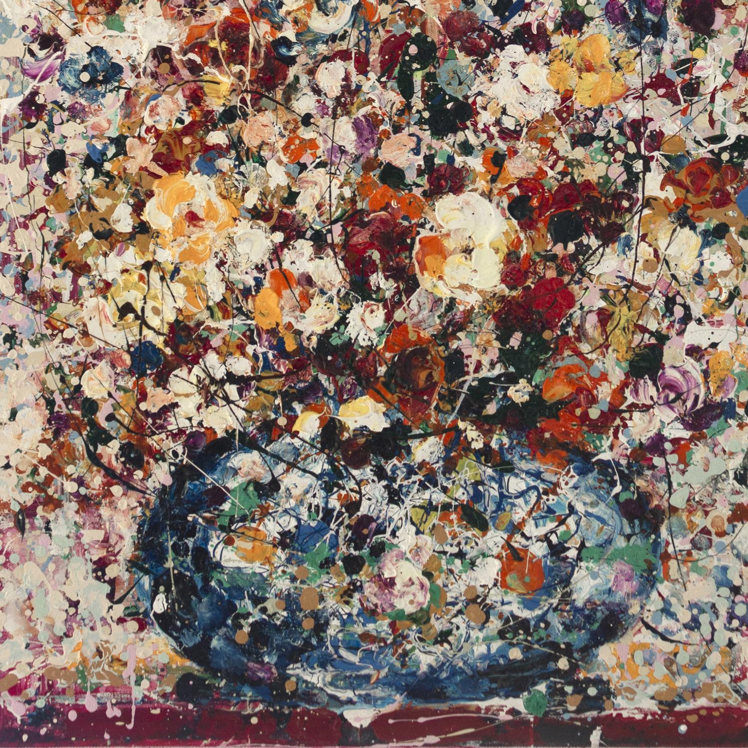 Binyamin Basteker, Bouquet de fleurs (Jerusalem flowers series), oil on canvas 1