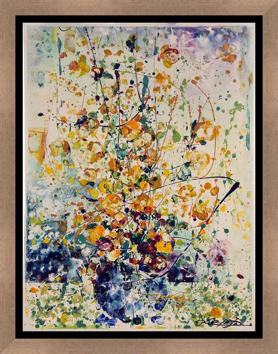 Binyamin Basteker, „The sounds of flowers“ (Blumenserie aus Jerusalem), Öl auf Leinwand im Angebot 1