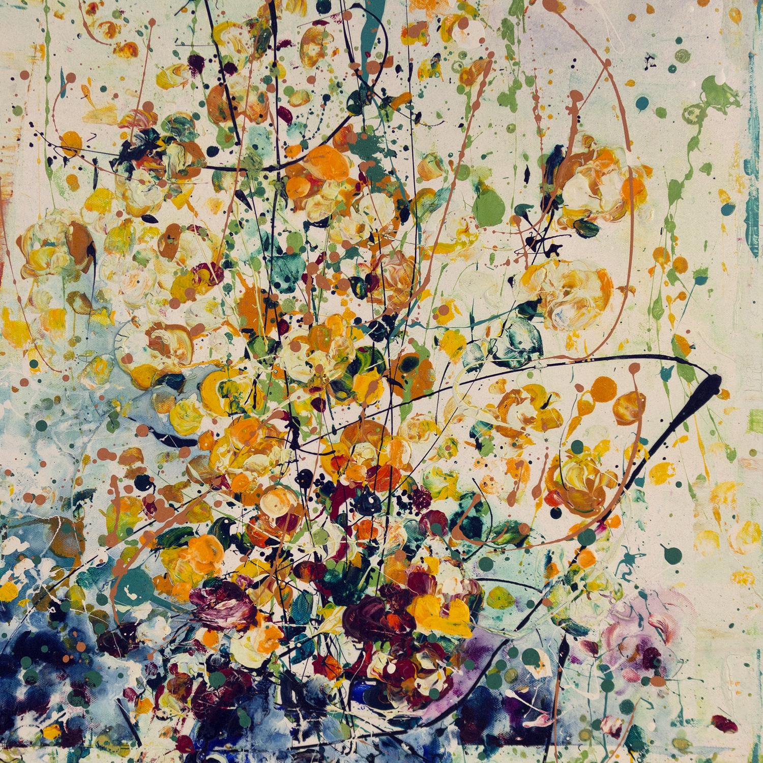 Binyamin Basteker, „The sounds of flowers“ (Blumenserie aus Jerusalem), Öl auf Leinwand im Angebot 3