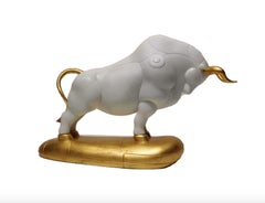 The White Marble & Gold Color Bull - Year of OX Prosperity 