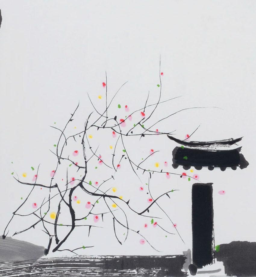 Flowers are Blooming - Print by Wu Guanzhong