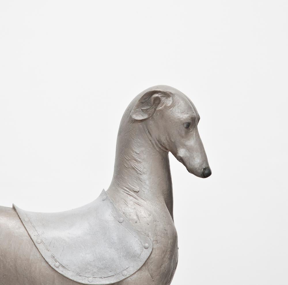 Sculpture: The Dog Series - My Companion no.7 - Gold Still-Life Sculpture by Li Shengzeng