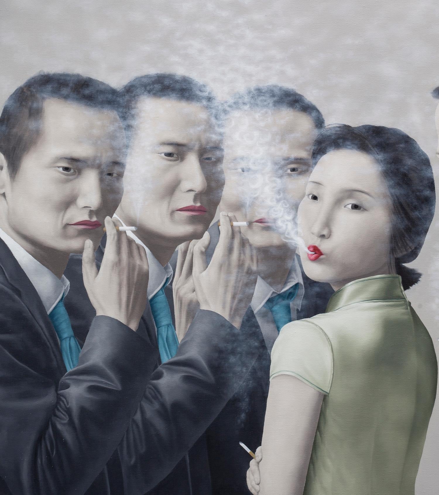 Smoking Lady - Painting by Chen Yu