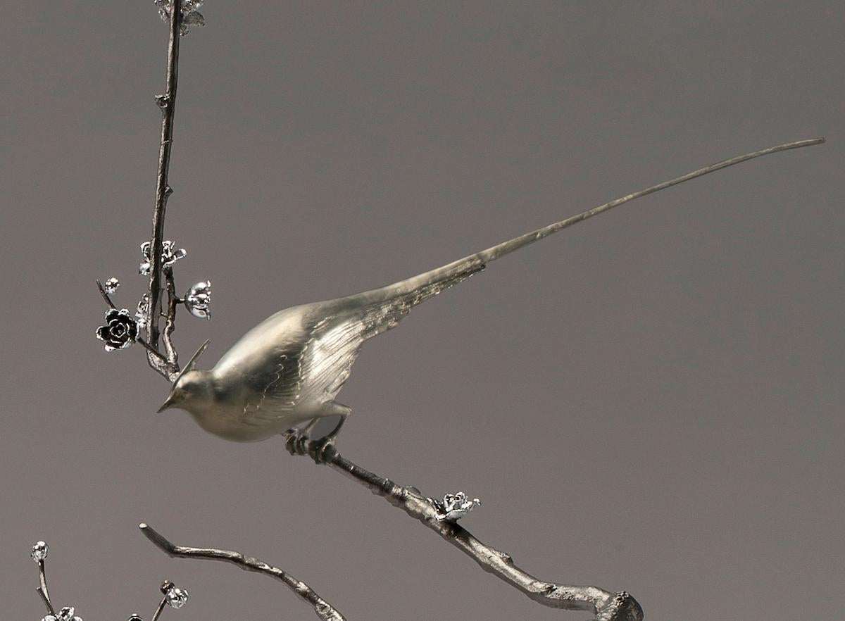 Magpie & Wintersweet Flower - Sculpture by Cai Zhisong