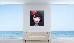 Beijing Girl - Red Flower - Chinese Portrait