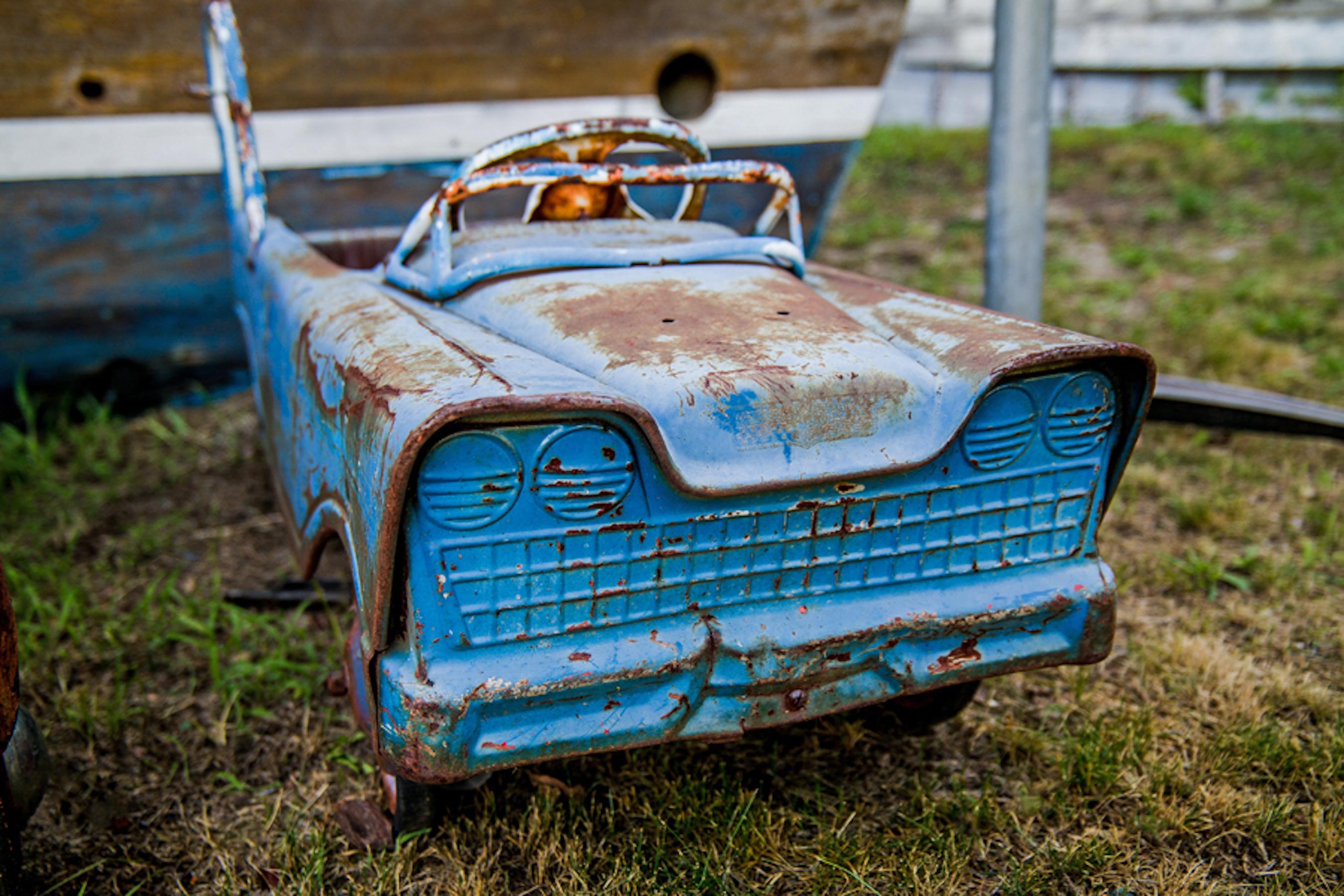 Milo Hess Abstract Photograph - Peddle Car Blue