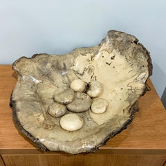 "Rare Sighting: A Nest of Tree Eggs"- Holly Scalloped Bowl w/ Seven Tree Eggs
