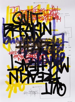 Mint Condition- Primary Colors Graphic Text, Marker, Pen & Pencil on Paper