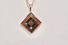 "Crystal Courtyard, " Sterling necklace with blue crystal and 24ct gold overlay