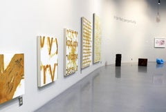 "the new book of knowledge"  Hand Oxidized Stacked Encyclopedia Volumes