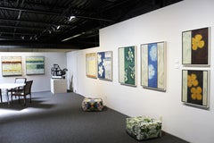 excerpt316 - Floral, Lettered Abstract Oil and Cold Wax on Canvas