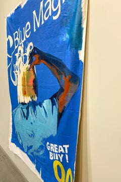 Black Girl in blu light a.k.a Beyonce was Wrong- Painting on Unstretched Canvas