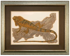 "Iguana I" by Janet Turner, Intaglio/Serigraph, 1976