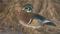 "Wood Ducks" by Janet Turner, Linocut/serigraph, 1972