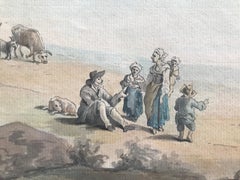 Attributed to Peter Le Cave, 18th Century watercolor on laid paper, rustic scene