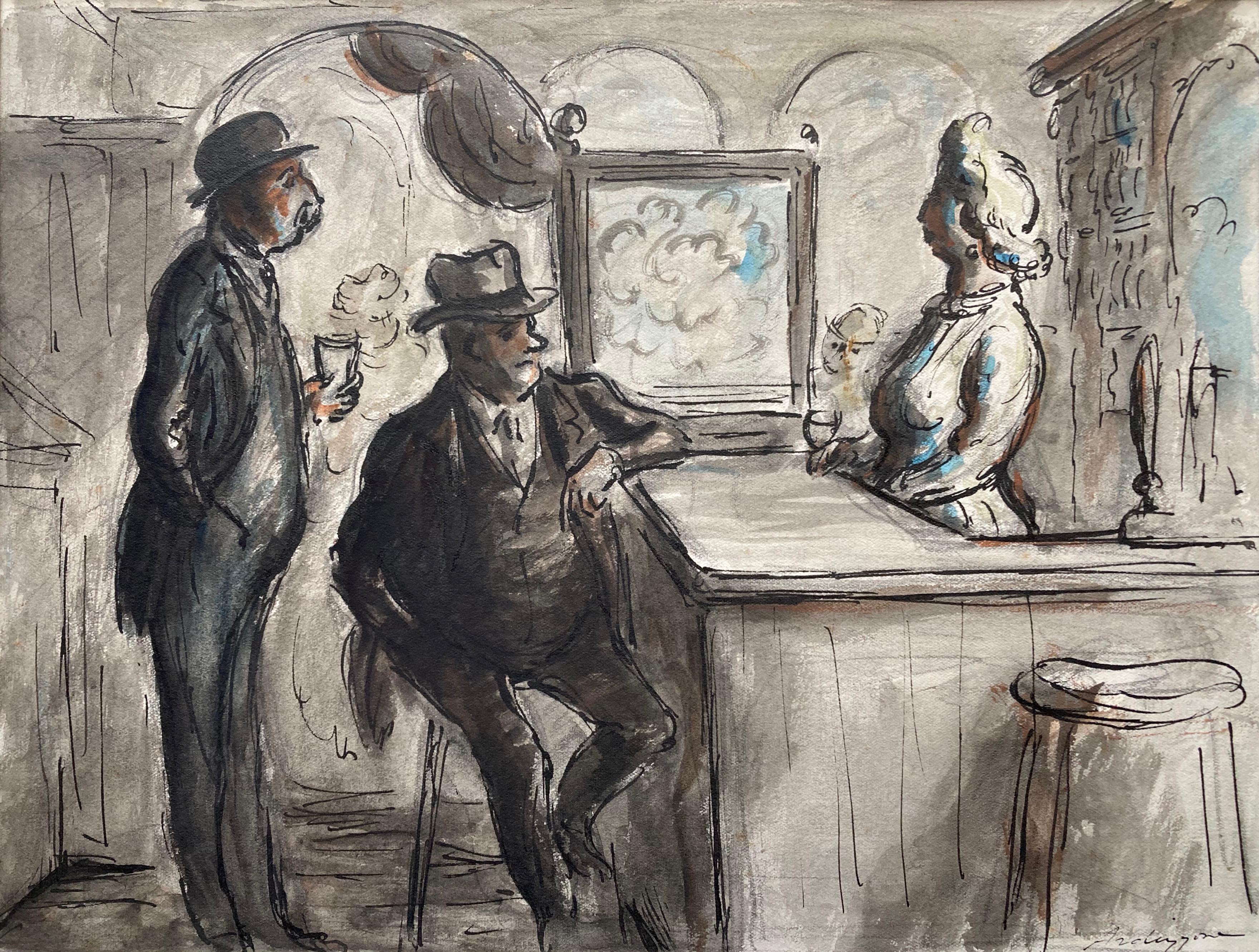 Edward Ardizzone, Bar-Szene, Original-Zeichnung im Angebot 2