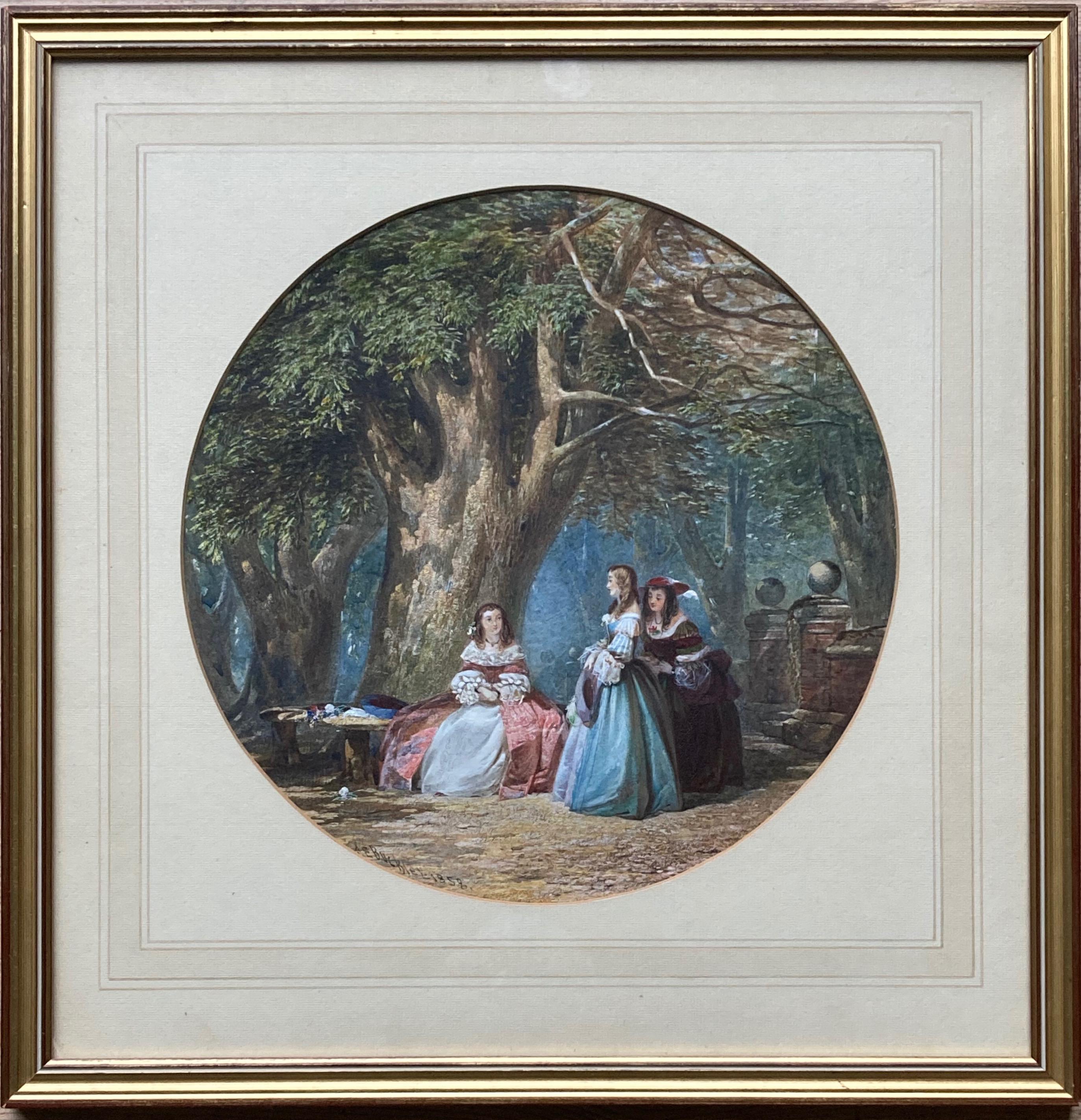John Edmund Buckley, viktorianische Szene von Jungfrauen unter einem Eichenbaum im Angebot 2