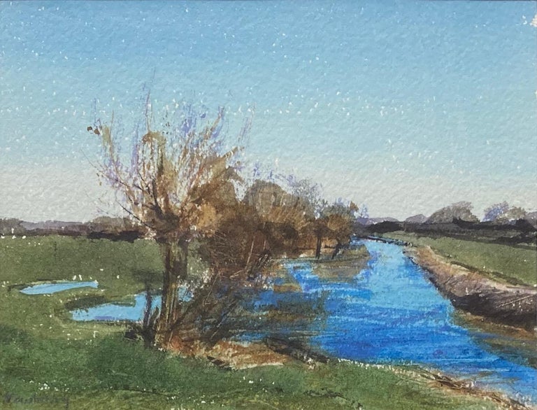 Trout stream in Oxfordshire - Art by John Newberry