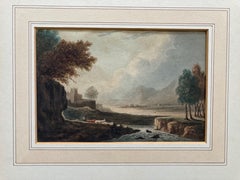 Attributed to John Varley, Castle by a river and mountains