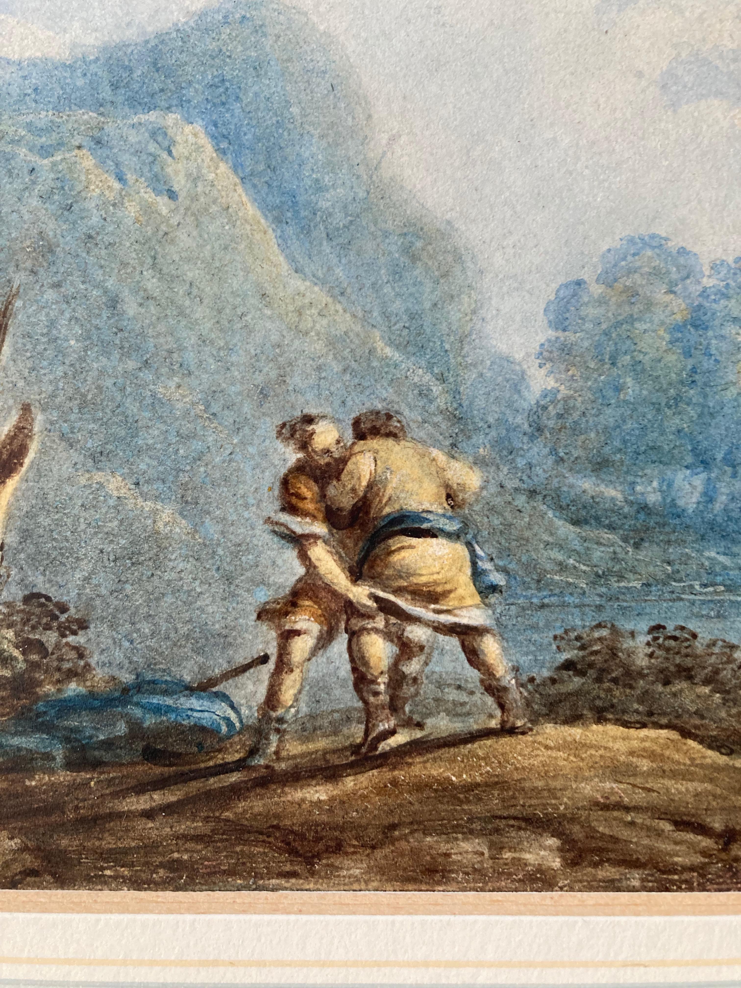 Cercle de George Chinnery, 19e siècle, lutteurs de Sumo chinois dans un paysage en vente 5
