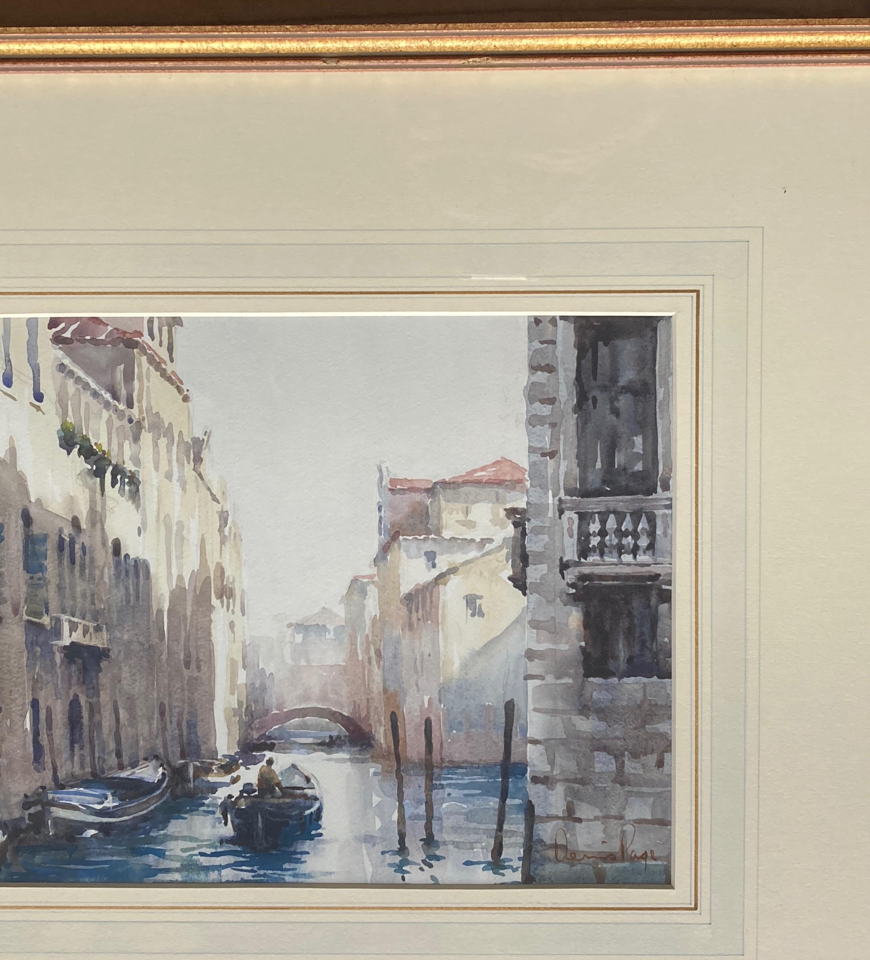 Kanal in Venedig, englisches Aquarell im Angebot 4