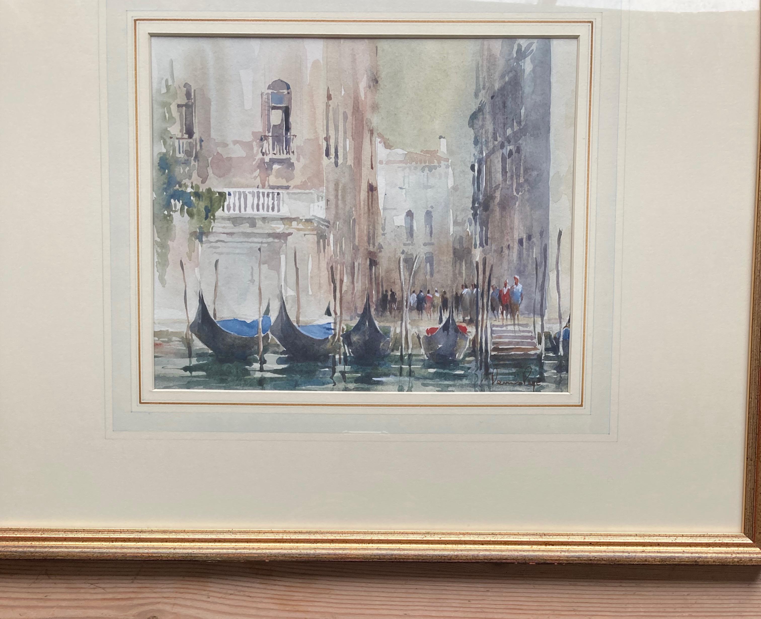 Canal in Venice, English Watercolour - Art by dennis page