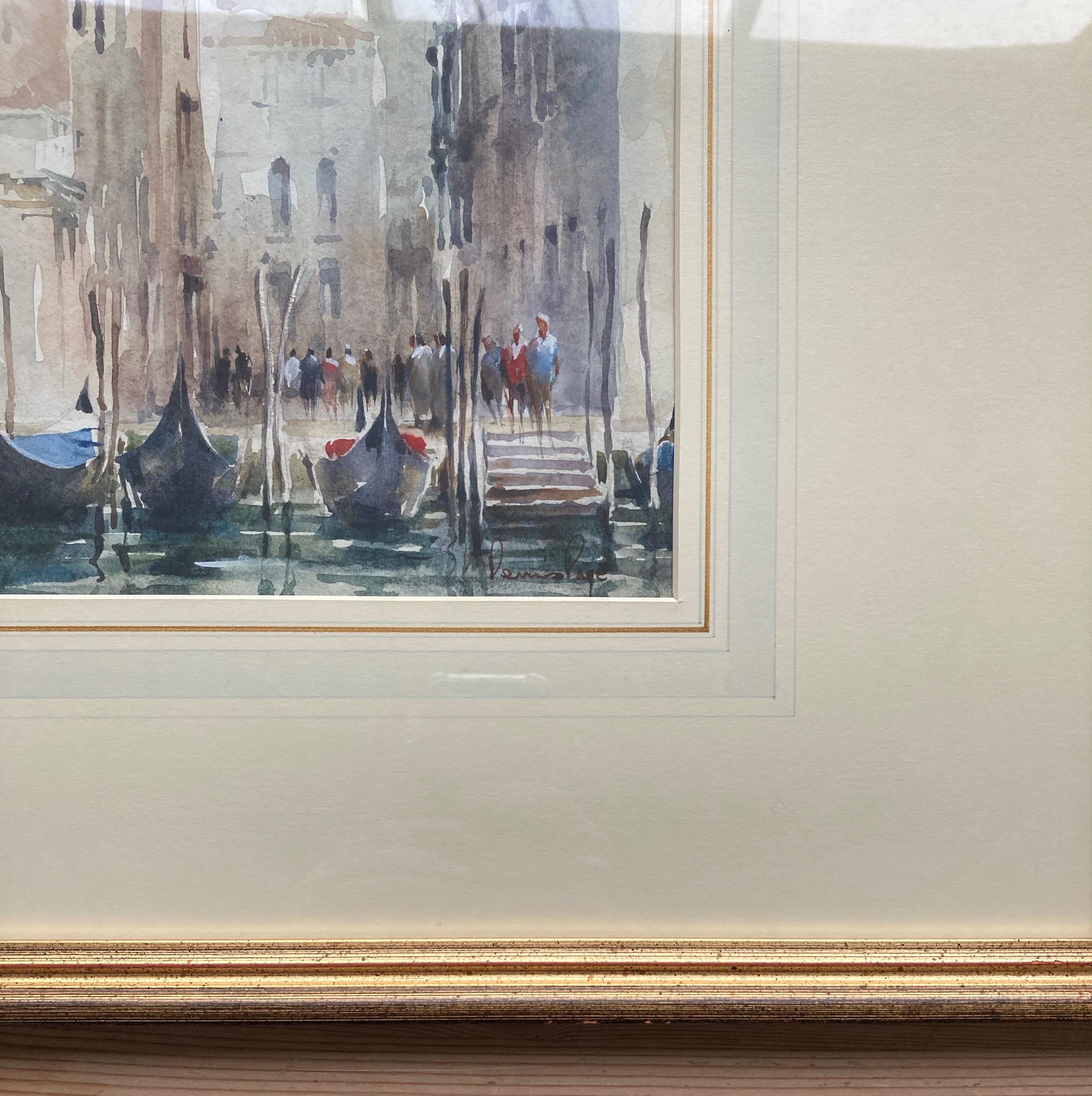Aquarelle du canal de Venise, Angleterre en vente 5
