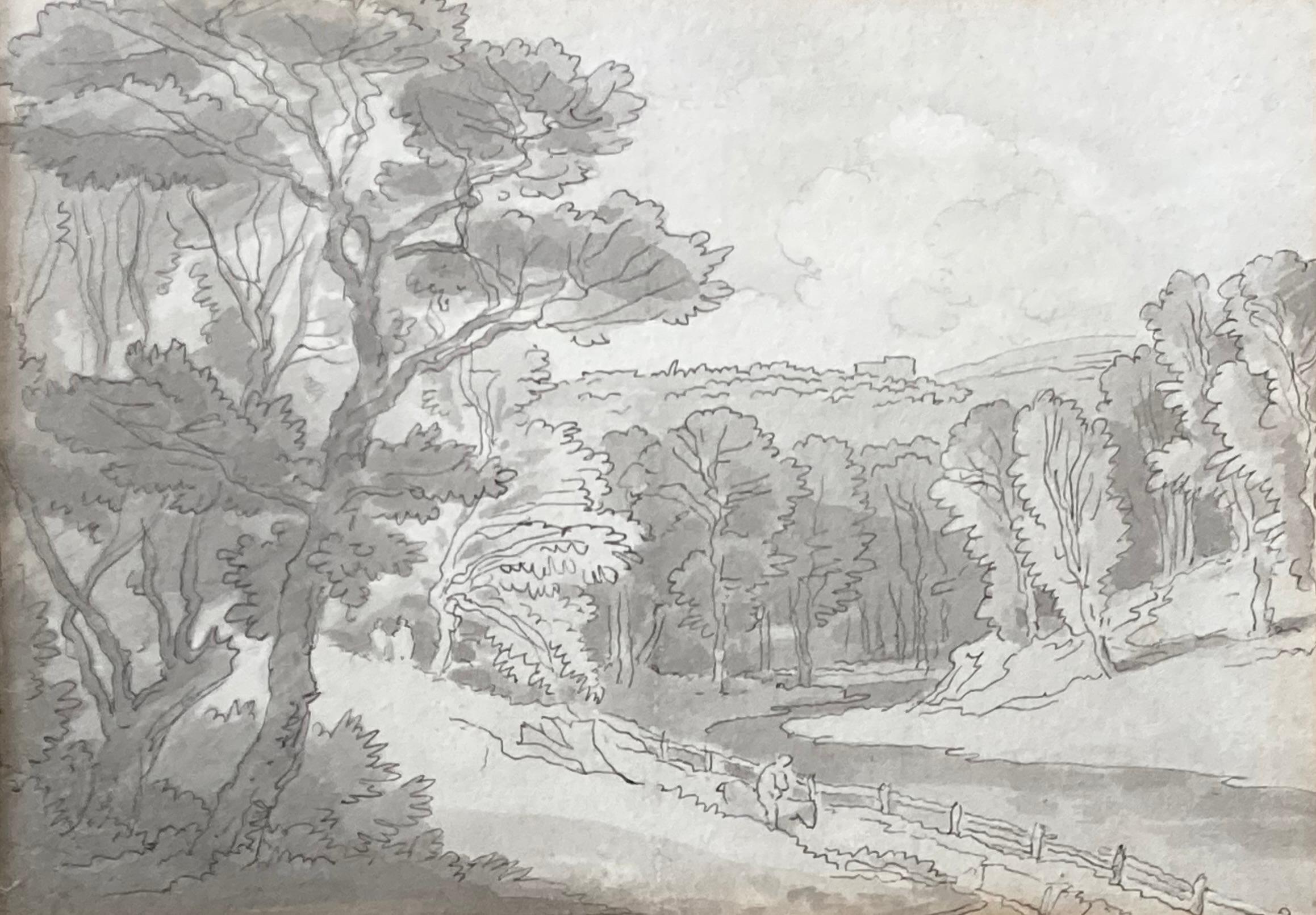 Early English watercolor, Fordland, Devon - Art by John White Abbott