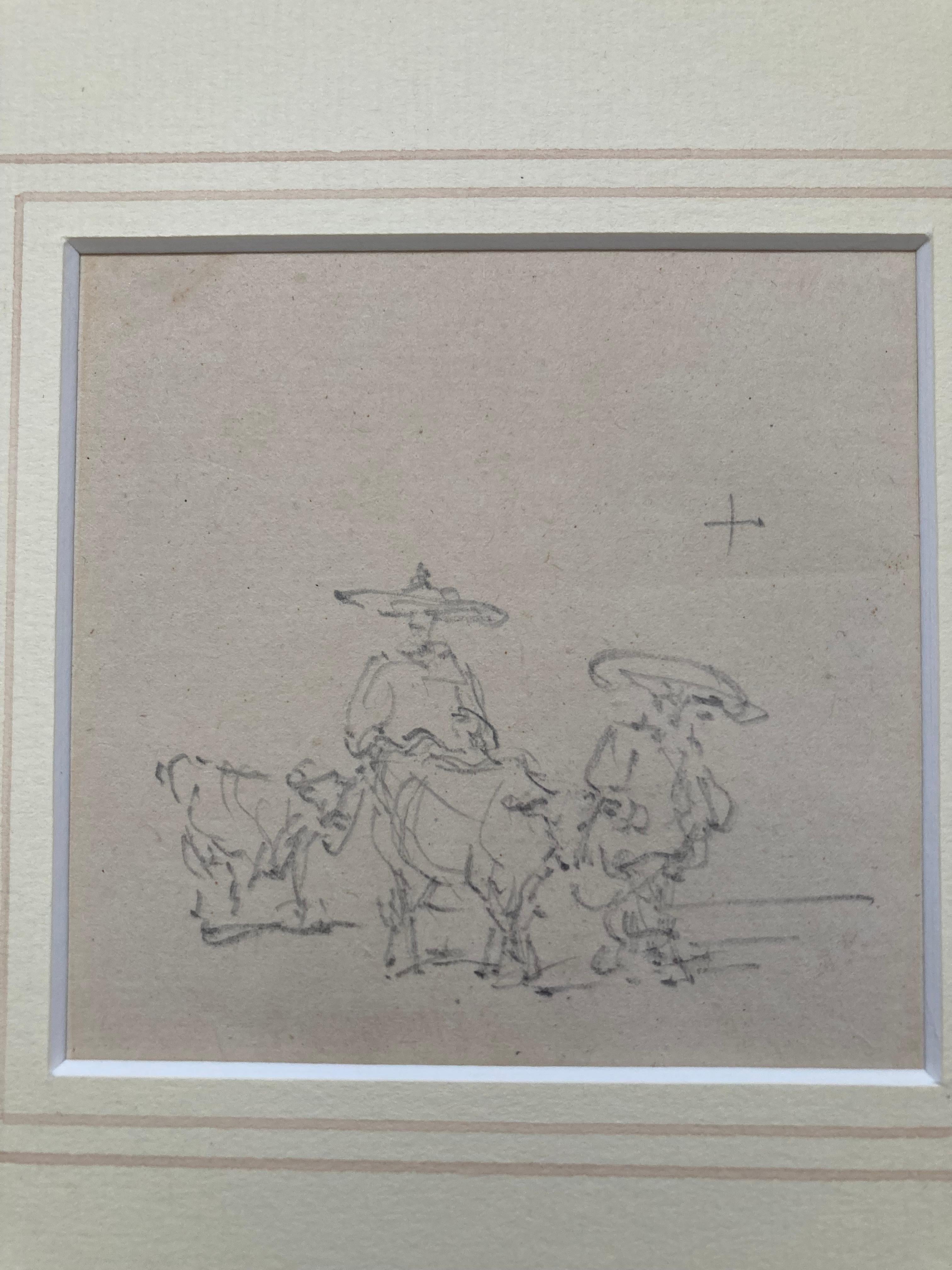 Early English topograpical watercolor of Chinese figures For Sale 2