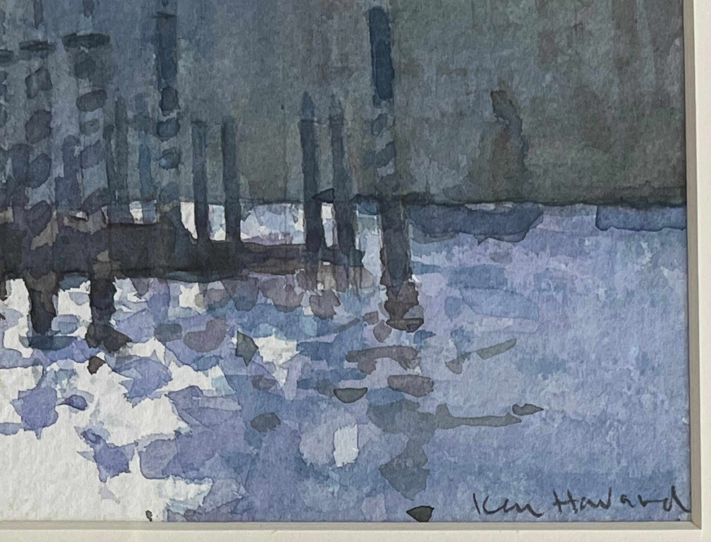 Impressionist view of Santa Maria della Salute, Grand Canal, Venice - Beige Figurative Art by Ken Howard