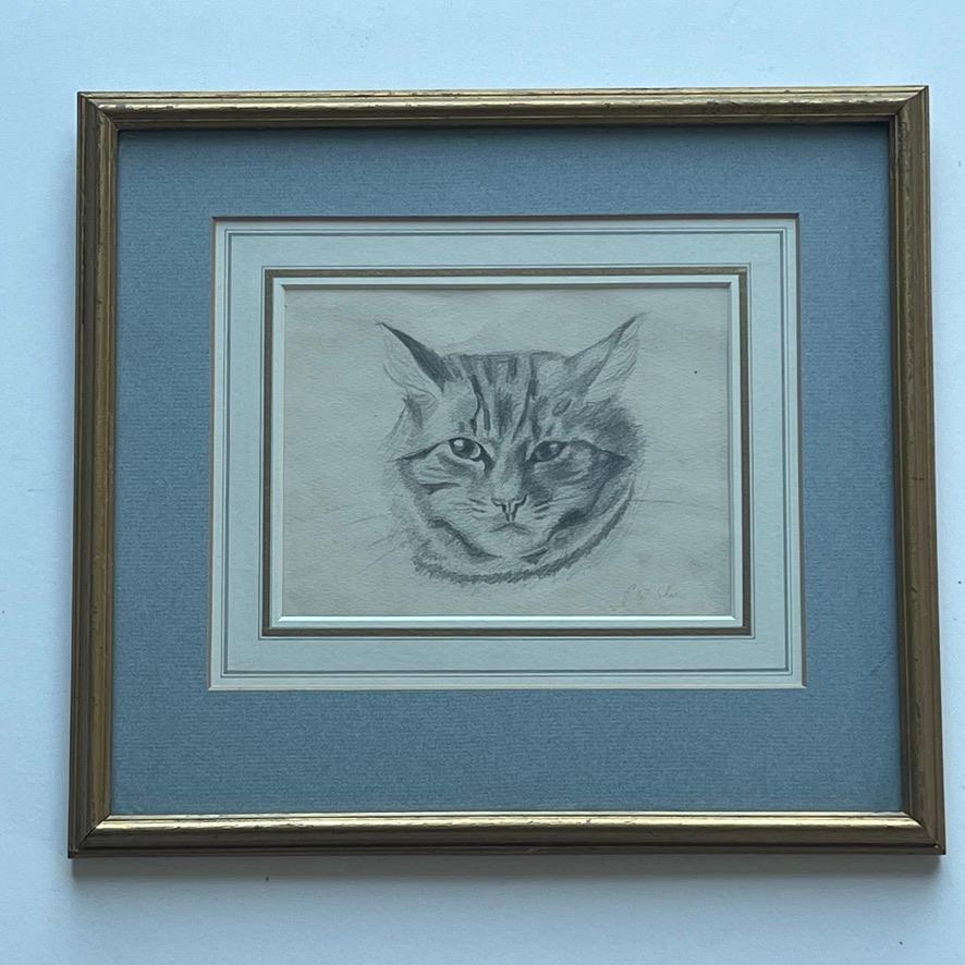 Characterful study of the artist's cat - Impressionist Art by Philip Wilson Steer