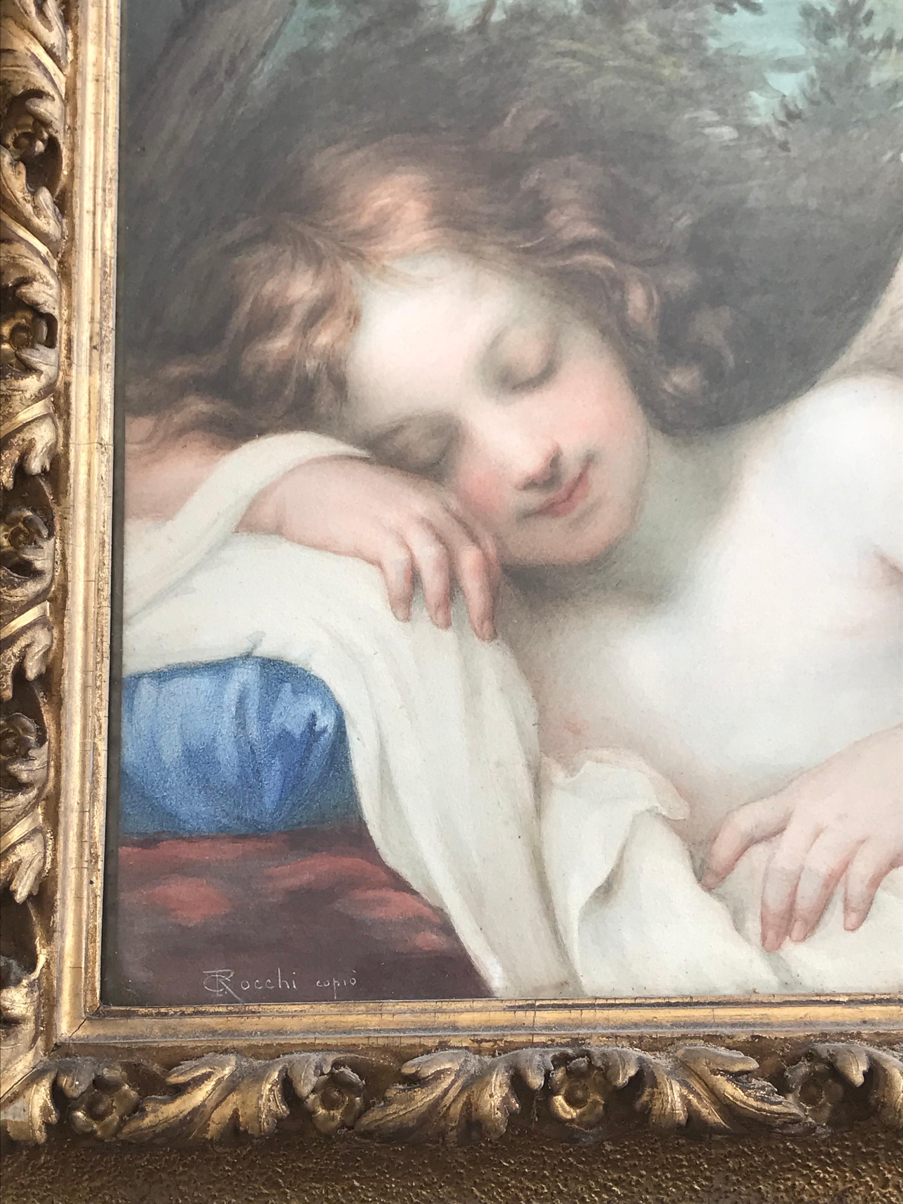 Baldassarre Franceschini, Sleeping Cupid, cadeau pour la Saint-Valentin - Maîtres anciens Painting par Baldassare Franceschini, called Il Volterrano