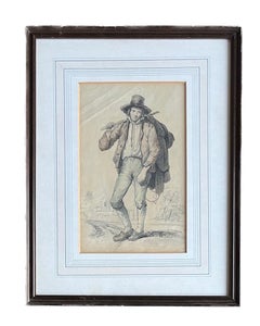 19e siècle, English School, Portrait d'un voyageur sur une route de campagne