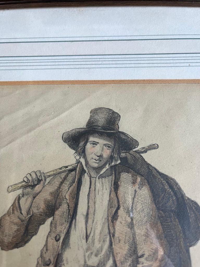 19th Century, English School, Portrait of a traveller on a country road - Victorian Painting by Unknown