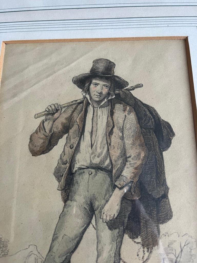 19th Century, English School, Portrait of a traveller on a country road For Sale 1