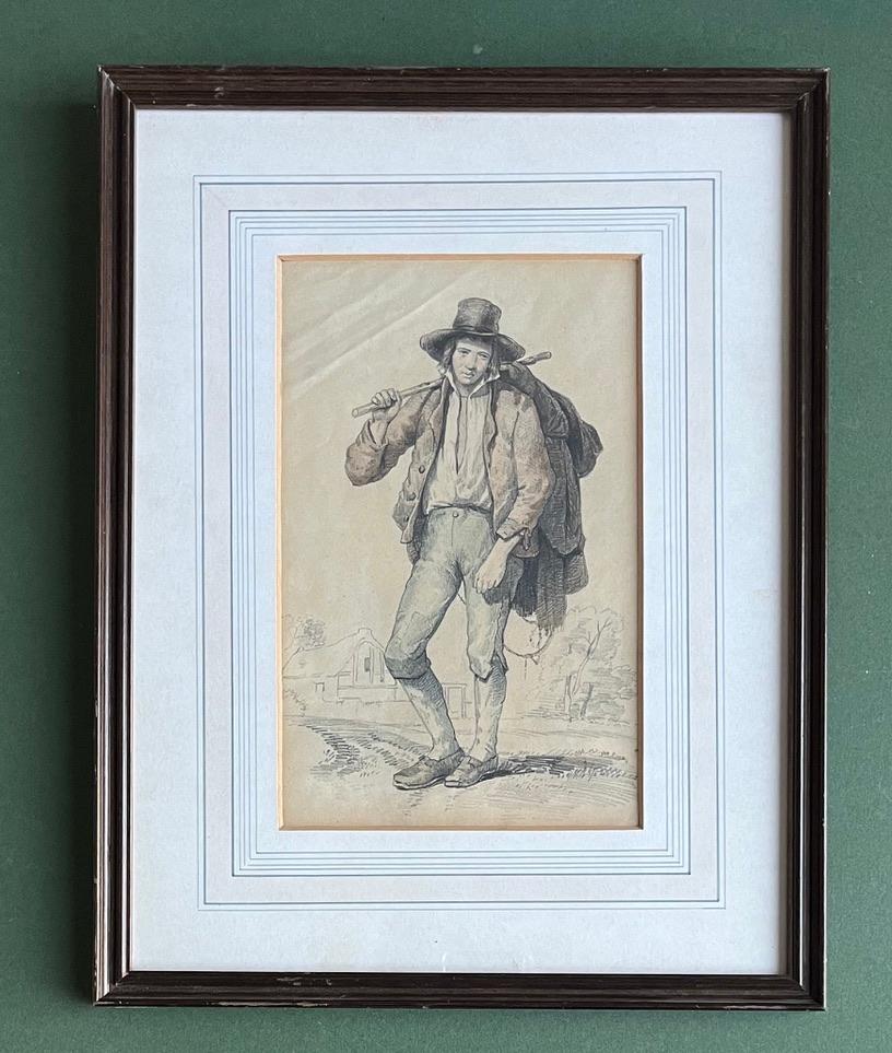 19th Century, English School, Portrait of a traveller on a country road For Sale 2