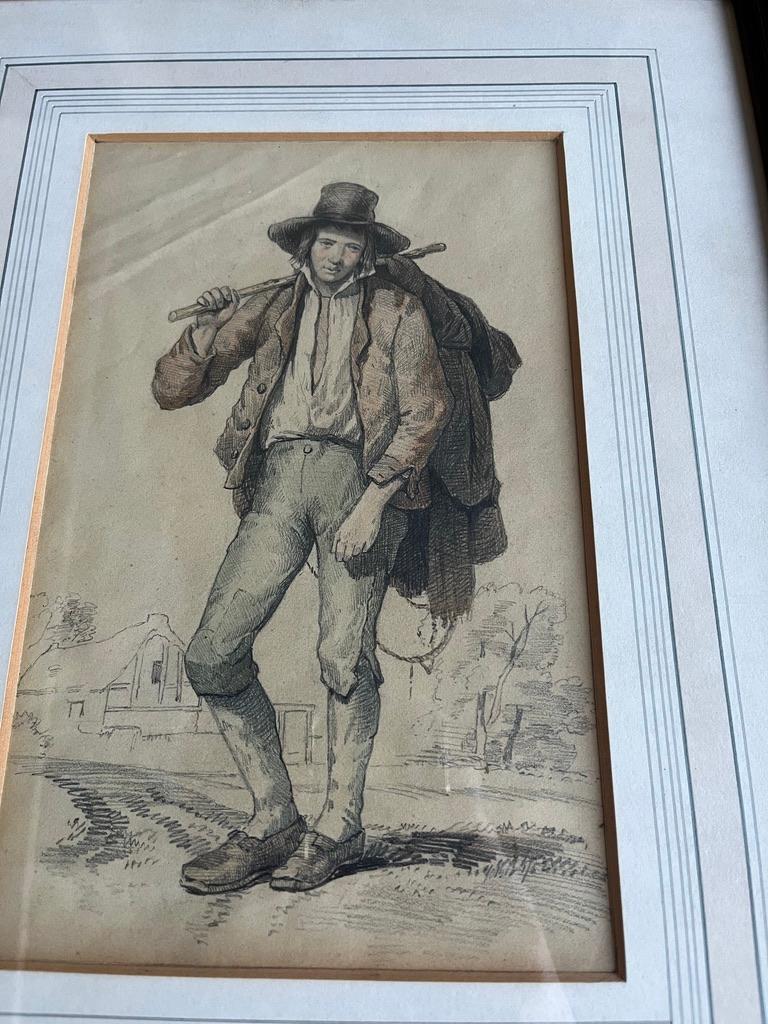 19th Century, English School, Portrait of a traveller on a country road For Sale 4