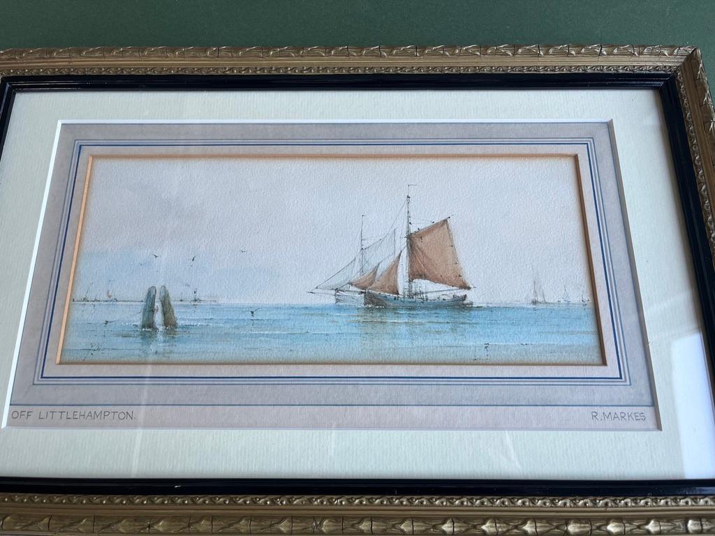 Finely detailed Pair of 19th Century Marine studies of vessels off English Coast For Sale 1