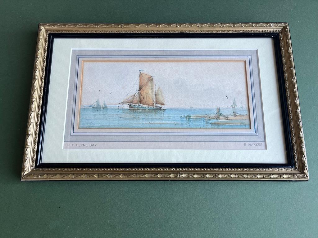 Finely detailed Pair of 19th Century Marine studies of vessels off English Coast For Sale 3