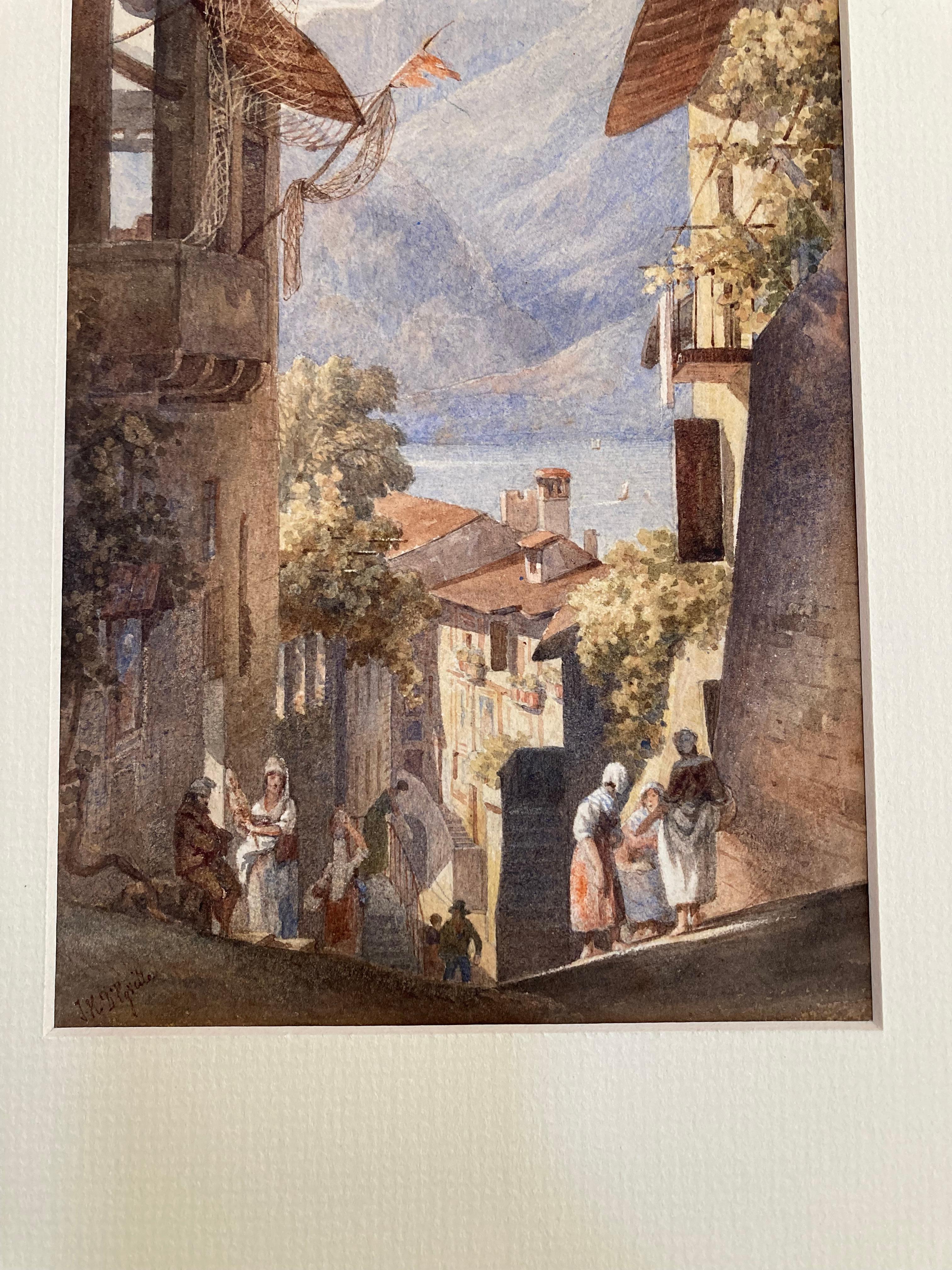 Victorian 19th Century watercolour, Lake Como, Italy For Sale 6