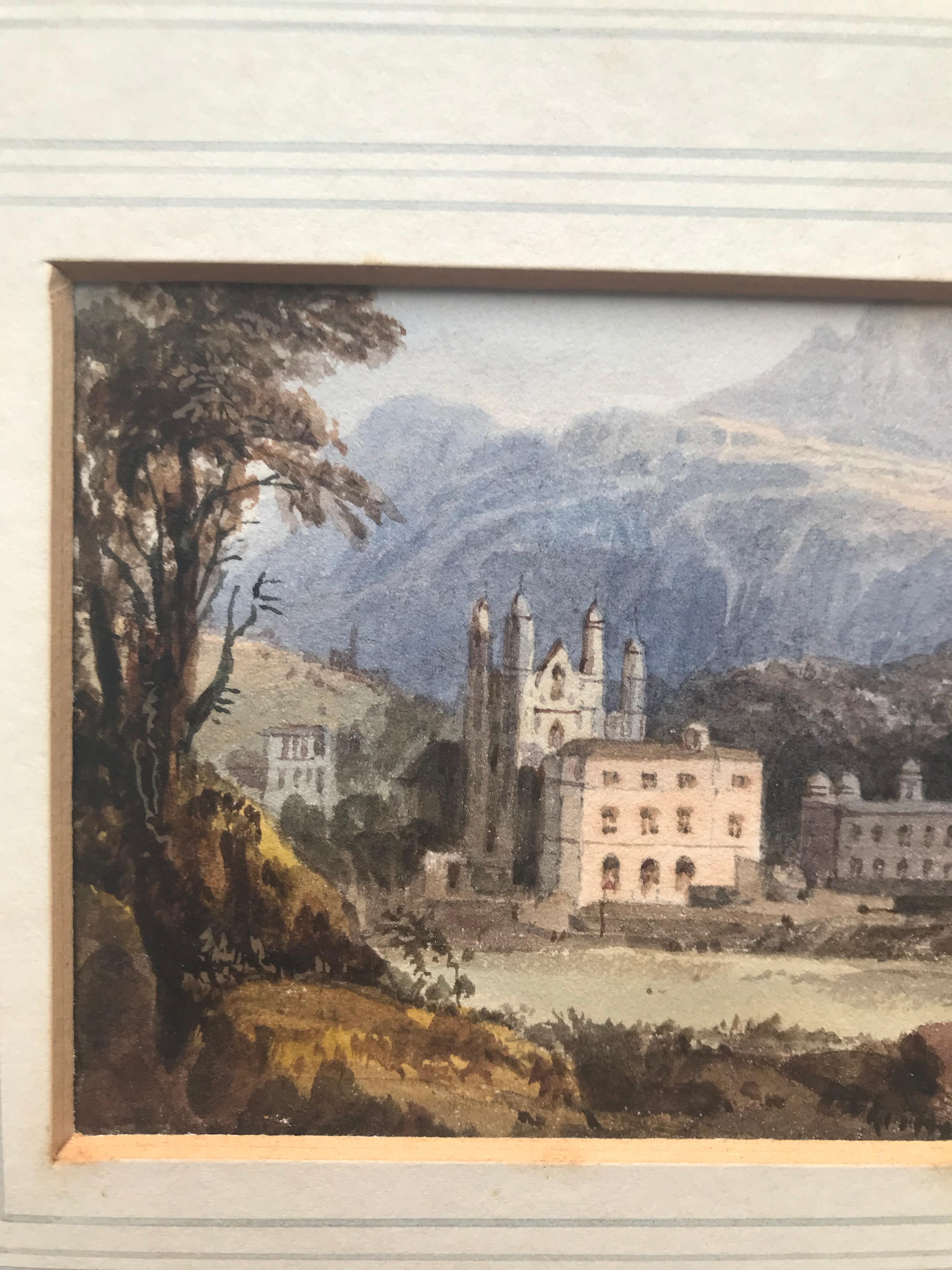 William Crouch, Ansicht eines Landsitzes in den Bergen aus dem frühen 19. im Angebot 1