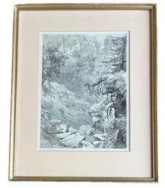 Acuarela inglesa de principios del siglo XIX de un bosque cerca de Croxdale Hall