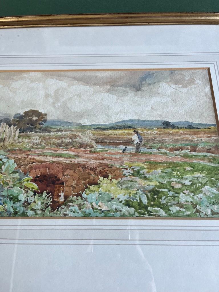 English watercolour of a fisherman and his dog For Sale 4