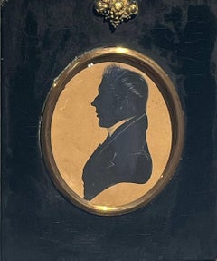 Antique Frederick Frith mid 19th Century English Victorian silhouette portrait