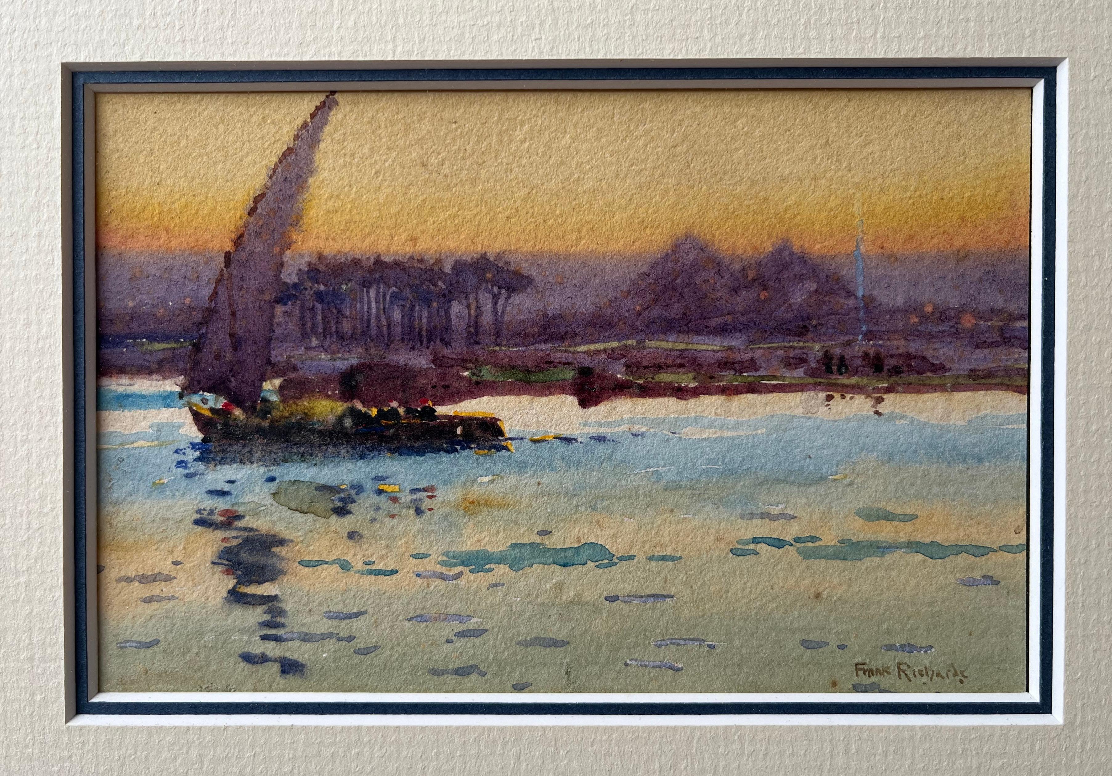 Frank Richards, Newlyn School, England Aquarell der Pyramiden von Gizeh, Ägypten