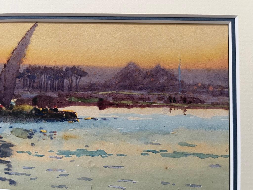 Frank Richards, école de Newlyn, aquarelle anglaise des pyramides de Giza, Égypte en vente 7