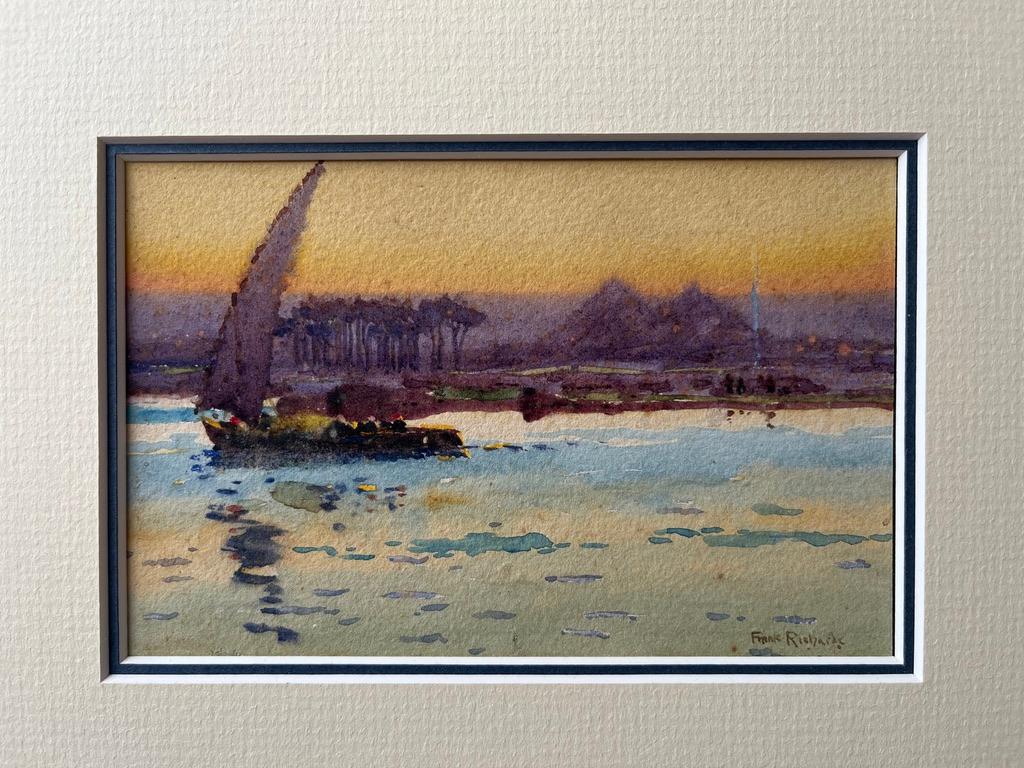 Frank Richards, école de Newlyn, aquarelle anglaise des pyramides de Giza, Égypte en vente 3