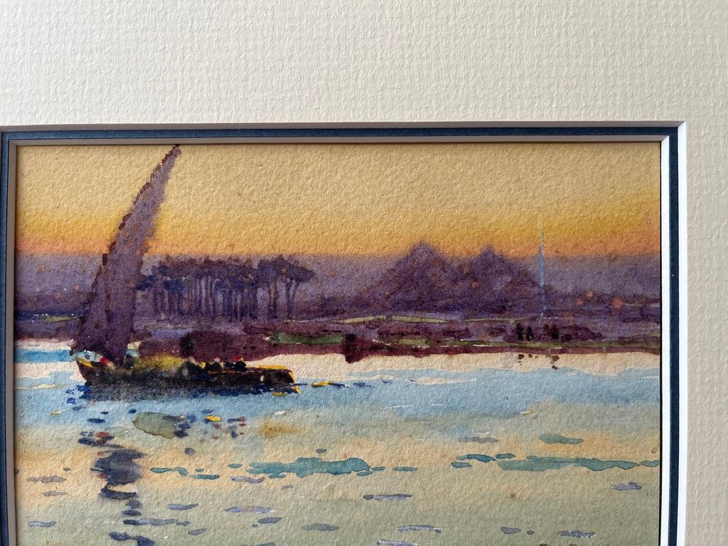 Frank Richards, école de Newlyn, aquarelle anglaise des pyramides de Giza, Égypte en vente 4
